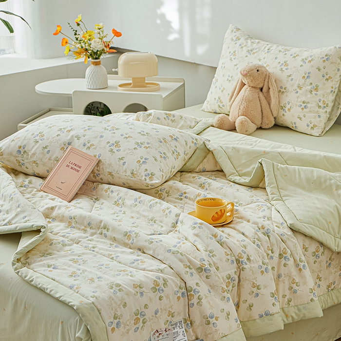 91家纺网 家纺一手货源 找家纺 尊妙被业 2026新款小清新花卉里外全棉纯棉棉花被夏被夏凉被空调被 青岚语