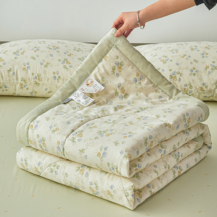 91家纺网 家纺一手货源 找家纺 尊妙被业 2026新款小清新花卉里外全棉纯棉棉花被夏被夏凉被空调被 青岚语
