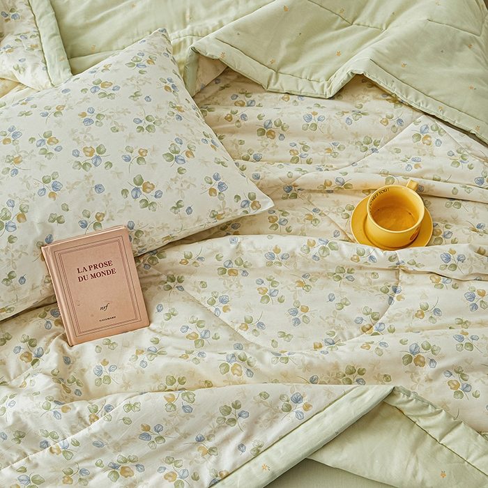 91家纺网 家纺一手货源 找家纺 尊妙被业 2026新款小清新花卉里外全棉纯棉棉花被夏被夏凉被空调被 青岚语