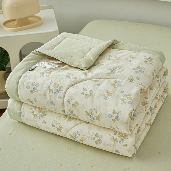 91家纺网 家纺一手货源 找家纺 尊妙被业 2026新款小清新花卉里外全棉纯棉棉花被夏被夏凉被空调被 青岚语