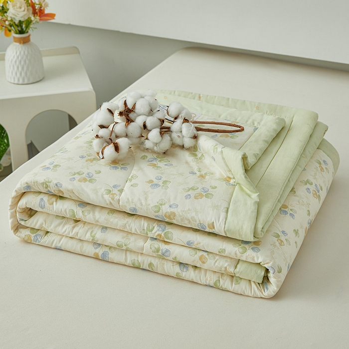 91家纺网 家纺一手货源 找家纺 尊妙被业 2026新款小清新花卉里外全棉纯棉棉花被夏被夏凉被空调被 青岚语