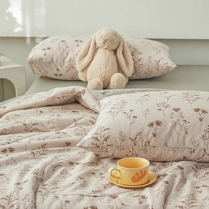 91家纺网 家纺一手货源 找家纺 尊妙被业 2026新款小清新花卉里外全棉纯棉棉花被夏被夏凉被空调被 琼枝