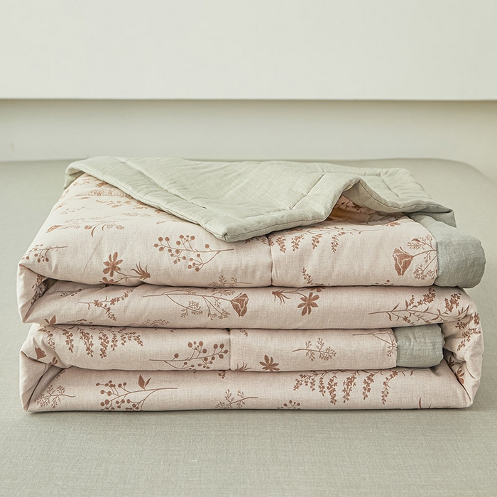 91家纺网 家纺一手货源 找家纺 尊妙被业 2026新款小清新花卉里外全棉纯棉棉花被夏被夏凉被空调被 琼枝