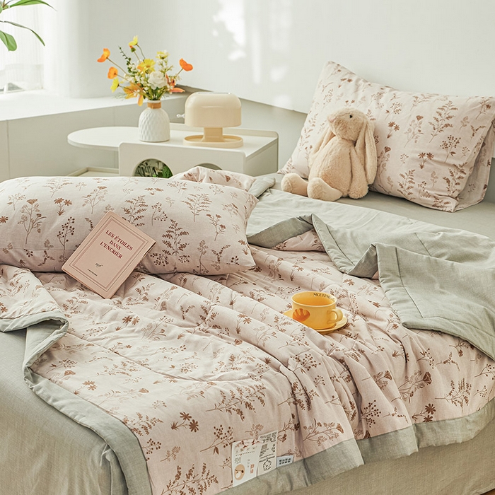 91家纺网 家纺一手货源 找家纺 尊妙被业 2026新款小清新花卉里外全棉纯棉棉花被夏被夏凉被空调被 琼枝