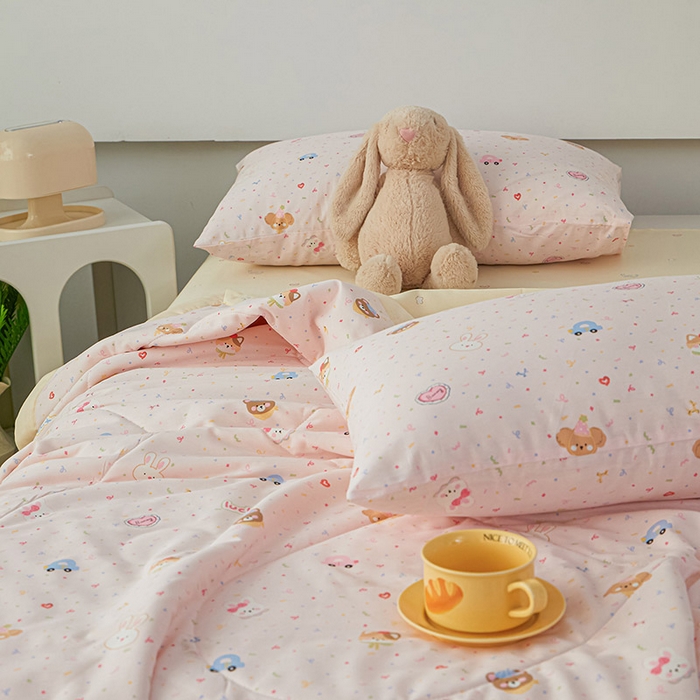 91家纺网 家纺一手货源 找家纺 尊妙被业 2026新款小清新花卉里外全棉纯棉棉花被夏被夏凉被空调被 秋日手册-粉