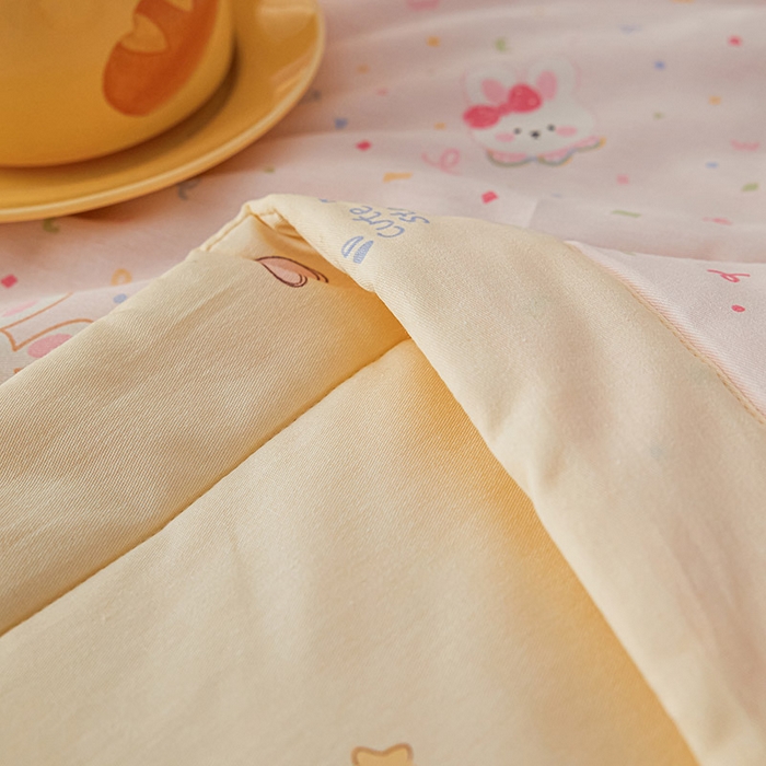 91家纺网 家纺一手货源 找家纺 尊妙被业 2026新款小清新花卉里外全棉纯棉棉花被夏被夏凉被空调被 秋日手册-粉