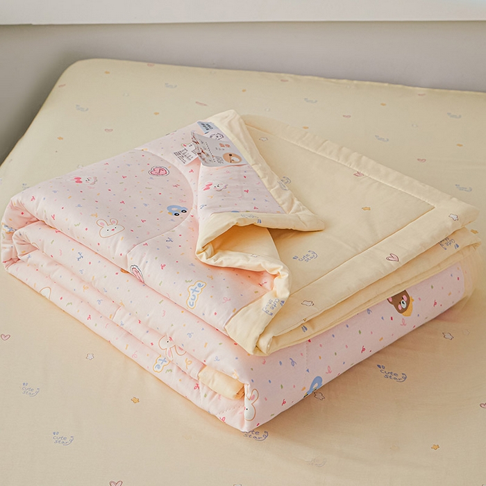 91家纺网 家纺一手货源 找家纺 尊妙被业 2026新款小清新花卉里外全棉纯棉棉花被夏被夏凉被空调被 秋日手册-粉