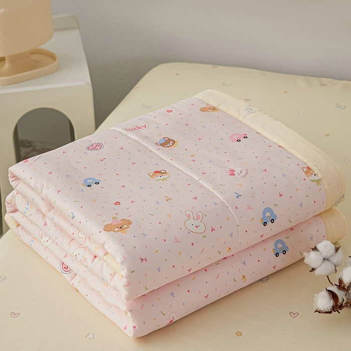 91家纺网 家纺一手货源 找家纺 尊妙被业 2026新款小清新花卉里外全棉纯棉棉花被夏被夏凉被空调被 秋日手册-粉