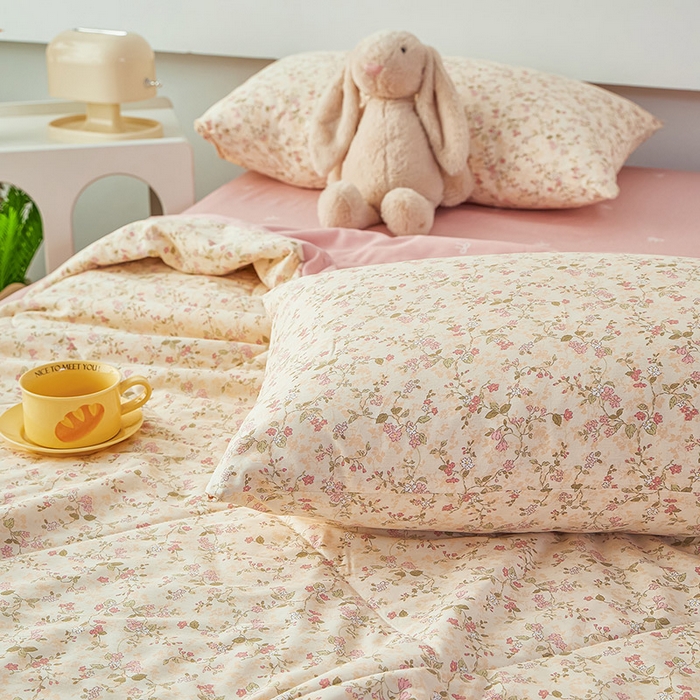 91家纺网 家纺一手货源 找家纺 尊妙被业 2026新款小清新花卉里外全棉纯棉棉花被夏被夏凉被空调被 柔丝