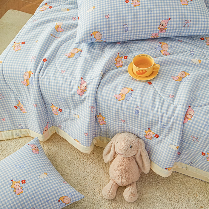 91家纺网 家纺一手货源 找家纺 尊妙被业 2026新款小清新花卉里外全棉纯棉棉花被夏被夏凉被空调被 甜梦小精灵-兰