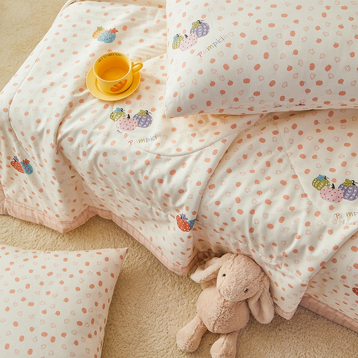 91家纺网 家纺一手货源 找家纺 尊妙被业 2026新款小清新花卉里外全棉纯棉棉花被夏被夏凉被空调被 甜糯软糖