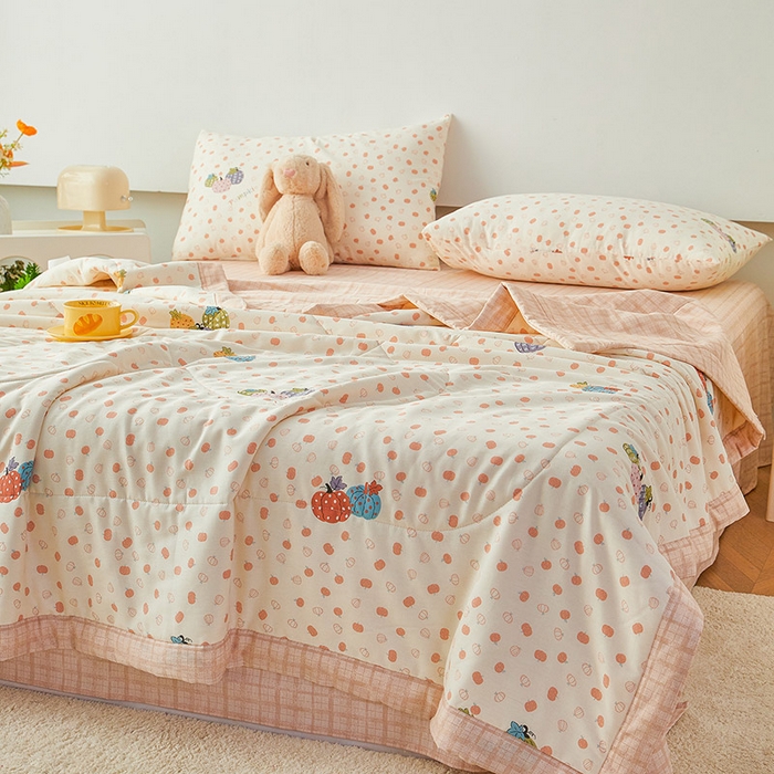 91家纺网 家纺一手货源 找家纺 尊妙被业 2026新款小清新花卉里外全棉纯棉棉花被夏被夏凉被空调被 甜糯软糖