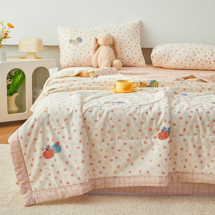 91家纺网 家纺一手货源 找家纺 尊妙被业 2026新款小清新花卉里外全棉纯棉棉花被夏被夏凉被空调被 甜糯软糖