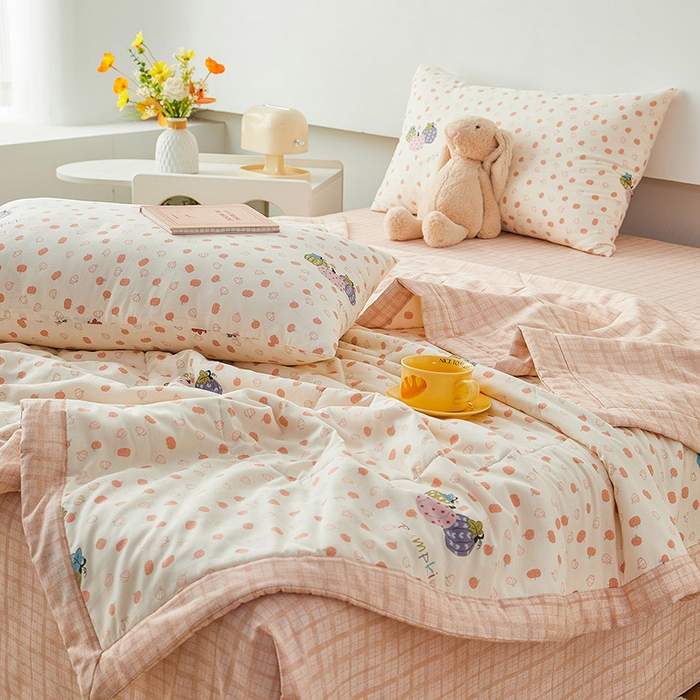 91家纺网 家纺一手货源 找家纺 尊妙被业 2026新款小清新花卉里外全棉纯棉棉花被夏被夏凉被空调被 甜糯软糖