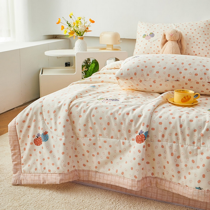 91家纺网 家纺一手货源 找家纺 尊妙被业 2026新款小清新花卉里外全棉纯棉棉花被夏被夏凉被空调被 甜糯软糖