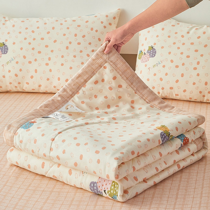 91家纺网 家纺一手货源 找家纺 尊妙被业 2026新款小清新花卉里外全棉纯棉棉花被夏被夏凉被空调被 甜糯软糖