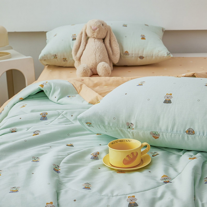 91家纺网 家纺一手货源 找家纺 尊妙被业 2026新款小清新花卉里外全棉纯棉棉花被夏被夏凉被空调被 星夜柯基-兰