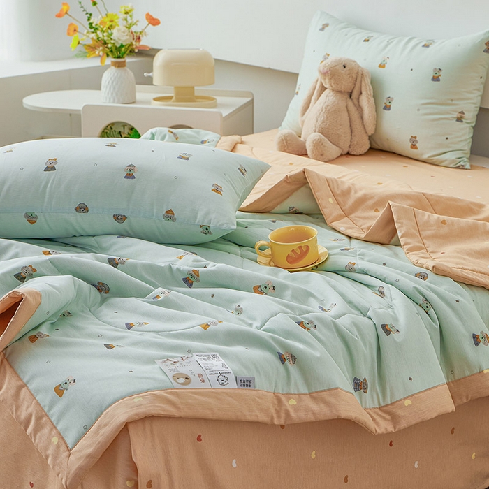 91家纺网 家纺一手货源 找家纺 尊妙被业 2026新款小清新花卉里外全棉纯棉棉花被夏被夏凉被空调被 星夜柯基-兰