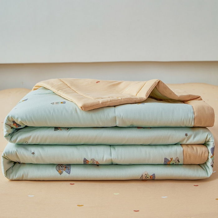 91家纺网 家纺一手货源 找家纺 尊妙被业 2026新款小清新花卉里外全棉纯棉棉花被夏被夏凉被空调被 星夜柯基-兰