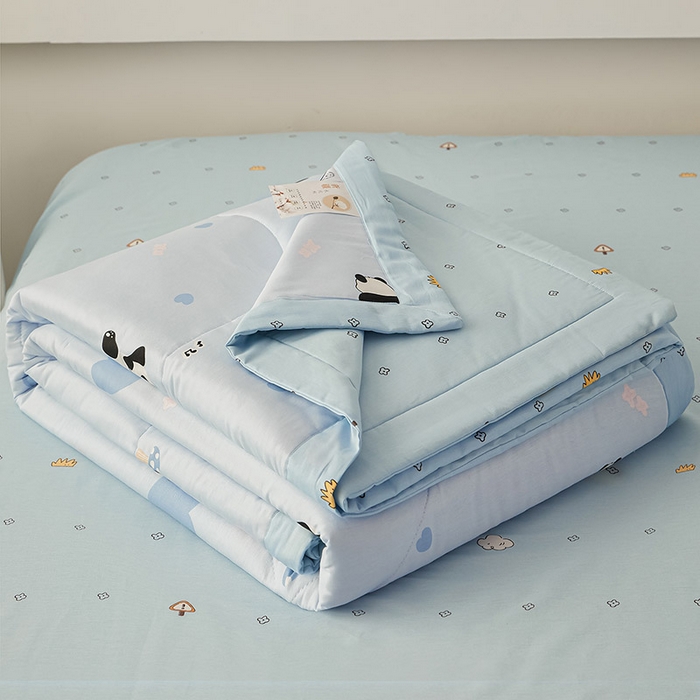 91家纺网 家纺一手货源 找家纺 尊妙被业 2026新款小清新花卉里外全棉纯棉棉花被夏被夏凉被空调被 熊猫摇摇乐