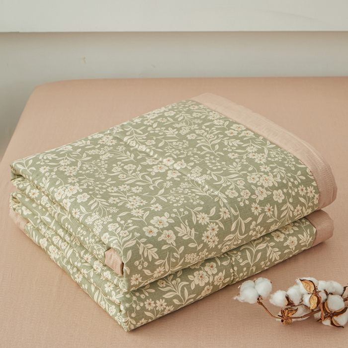 91家纺网 家纺一手货源 找家纺 尊妙被业 2026新款小清新花卉里外全棉纯棉棉花被夏被夏凉被空调被 秧思