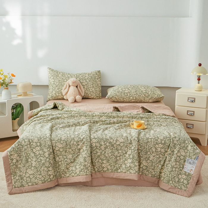 91家纺网 家纺一手货源 找家纺 尊妙被业 2026新款小清新花卉里外全棉纯棉棉花被夏被夏凉被空调被 秧思