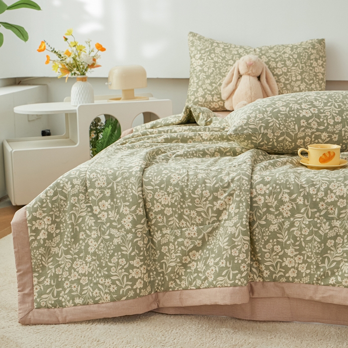 91家纺网 家纺一手货源 找家纺 尊妙被业 2026新款小清新花卉里外全棉纯棉棉花被夏被夏凉被空调被 秧思