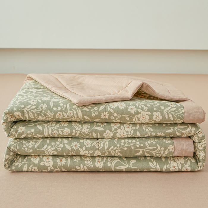 91家纺网 家纺一手货源 找家纺 尊妙被业 2026新款小清新花卉里外全棉纯棉棉花被夏被夏凉被空调被 秧思