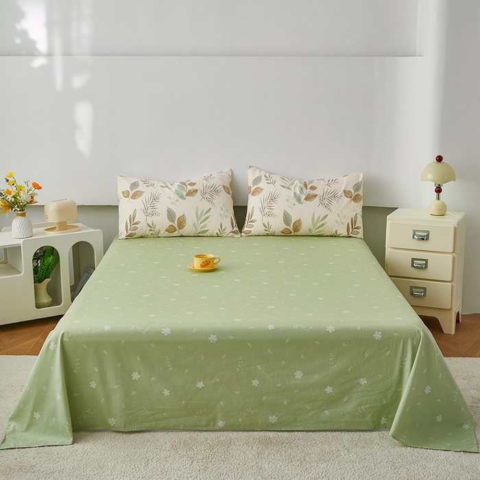 91家纺网 家纺一手货源 找家纺 尊妙被业 2026新款小清新花卉里外全棉纯棉棉花被夏被夏凉被空调被 叶语轻喃-绿