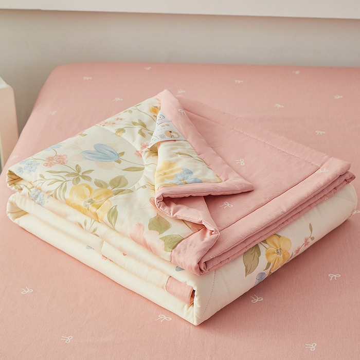 91家纺网 家纺一手货源 找家纺 尊妙被业 2026新款小清新花卉里外全棉纯棉棉花被夏被夏凉被空调被 玉堂春