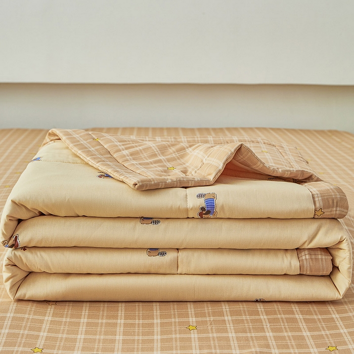 91家纺网 家纺一手货源 找家纺 尊妙被业 2026新款小清新花卉里外全棉纯棉棉花被夏被夏凉被空调被 运动小狗