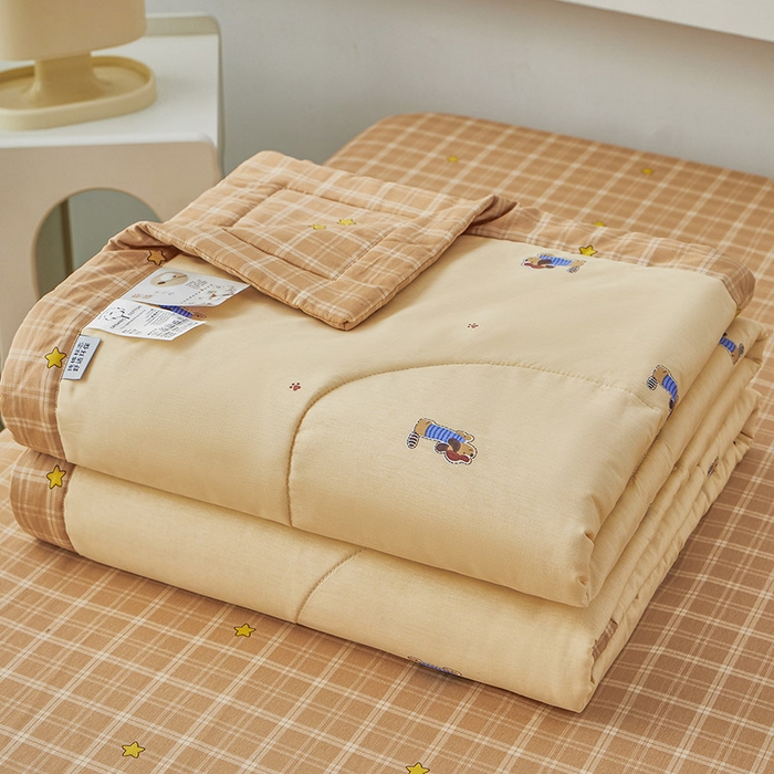 91家纺网 家纺一手货源 找家纺 尊妙被业 2026新款小清新花卉里外全棉纯棉棉花被夏被夏凉被空调被 运动小狗