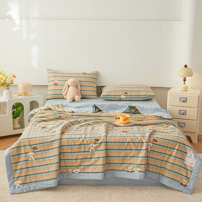 91家纺网 家纺一手货源 找家纺 尊妙被业 2026新款小清新花卉里外全棉纯棉棉花被夏被夏凉被空调被 自拍小狗