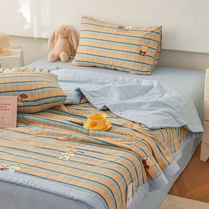 91家纺网 家纺一手货源 找家纺 尊妙被业 2026新款小清新花卉里外全棉纯棉棉花被夏被夏凉被空调被 自拍小狗