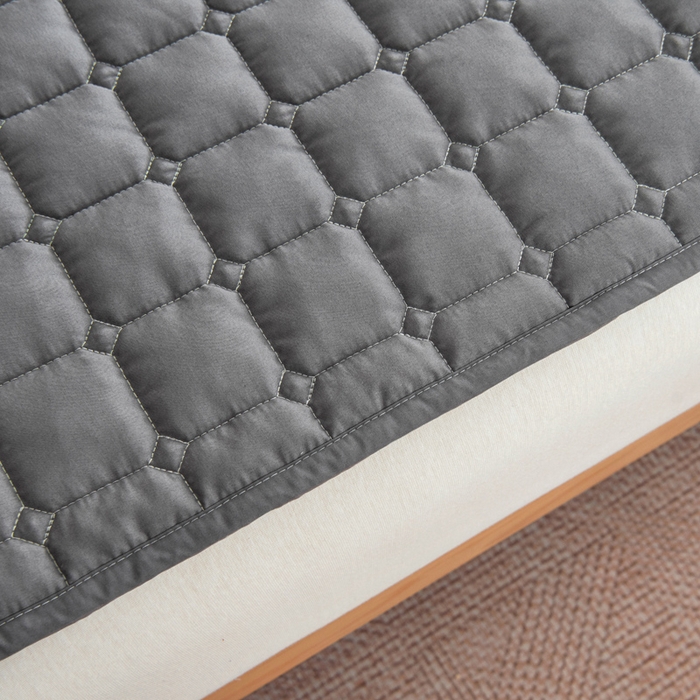 91家纺网 家纺一手货源 找家纺 宇淳国际 2026新款纯色面包格防滑床垫 深灰