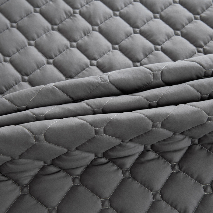 91家纺网 家纺一手货源 找家纺 宇淳国际 2026新款纯色面包格防滑床垫 深灰