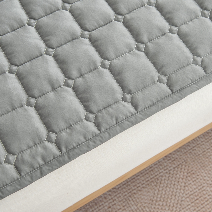 91家纺网 家纺一手货源 找家纺 宇淳国际 2026新款纯色面包格防滑床垫 浅灰