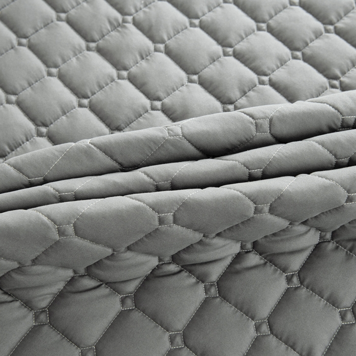 91家纺网 家纺一手货源 找家纺 宇淳国际 2026新款纯色面包格防滑床垫 浅灰