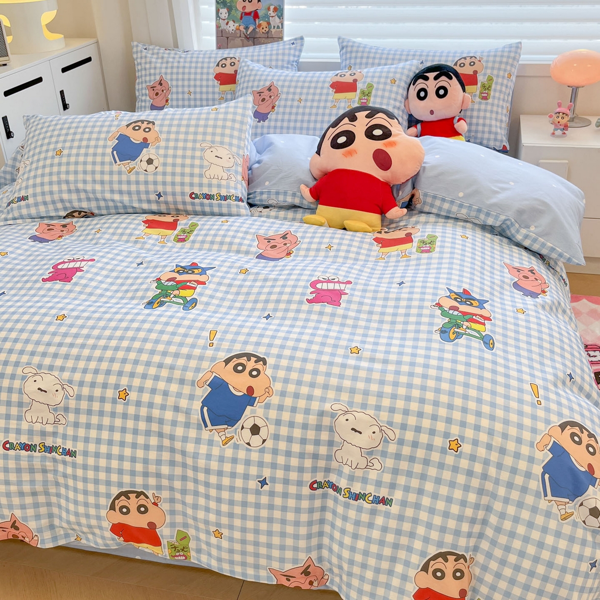 91家纺网 家纺一手货源 找家纺 （总）暮思家居 2026新款正版授权蜡笔小新全棉纯棉四件套系列