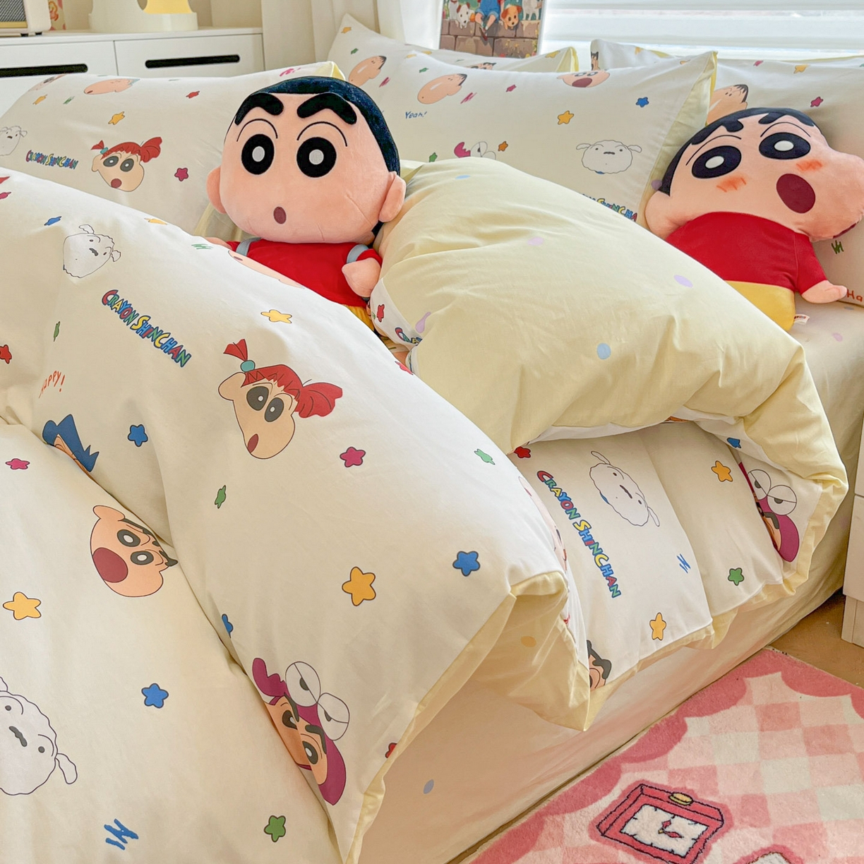 暮思家居 2026新款正版授权蜡笔小新全棉纯棉四件套系列 派对小新