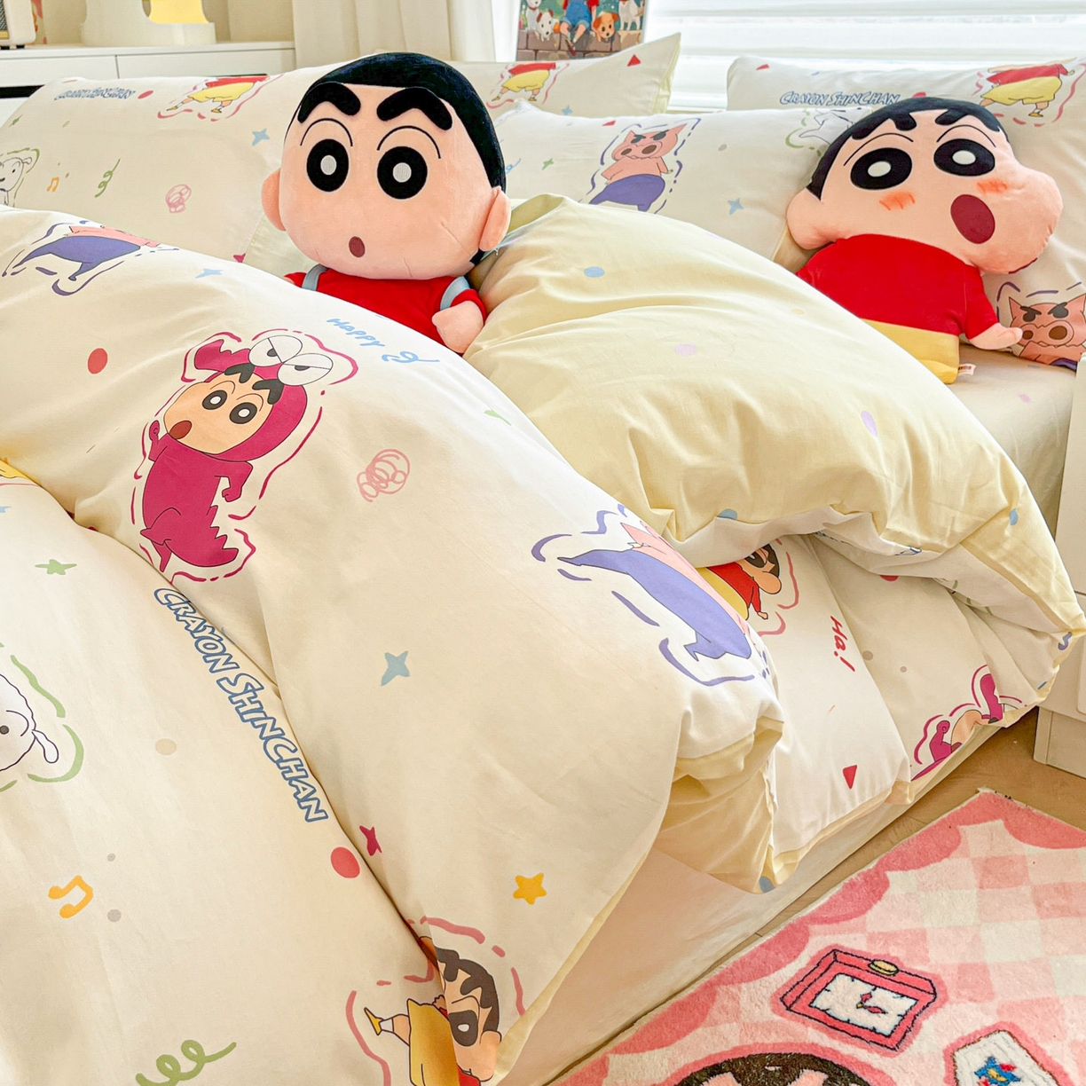 暮思家居 2026新款正版授权蜡笔小新全棉纯棉四件套系列 可爱小新