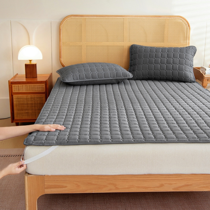 91家纺网 家纺一手货源 找家纺 （总）宇淳国际 2026新款纯色面包格防滑床垫