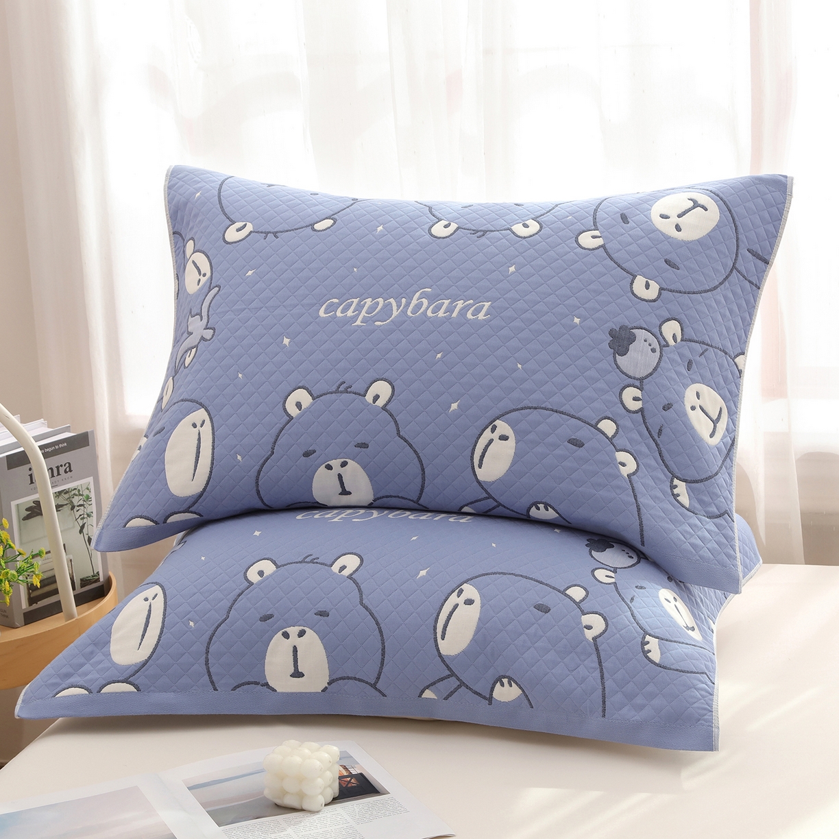 （总）娇兰毛巾 2026新款全棉抗菌纱布加双绑带枕巾