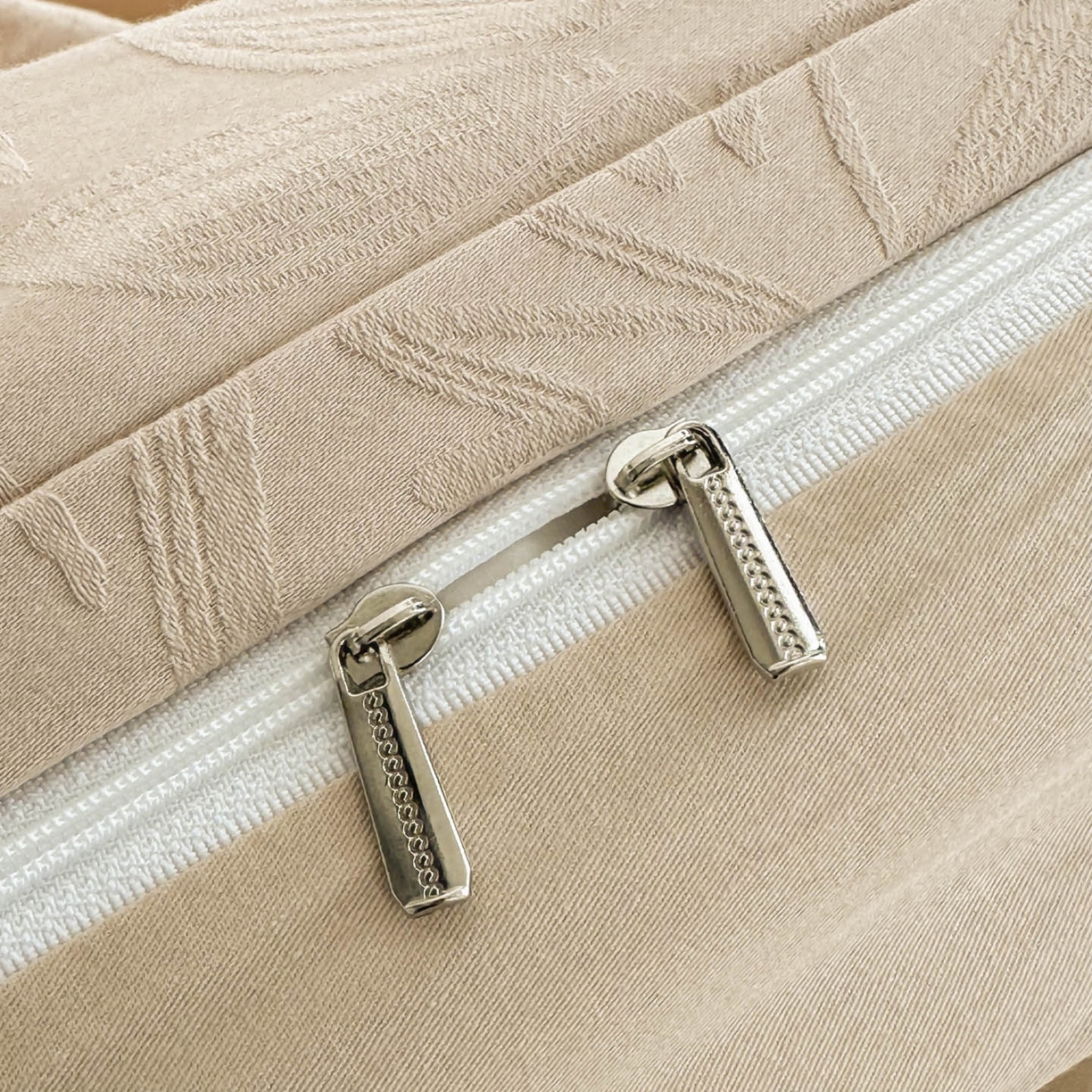 91家纺网 家纺一手货源 找家纺 眠博士 2026新款全棉纯棉水洗立体提花四件套 绵语-卡其