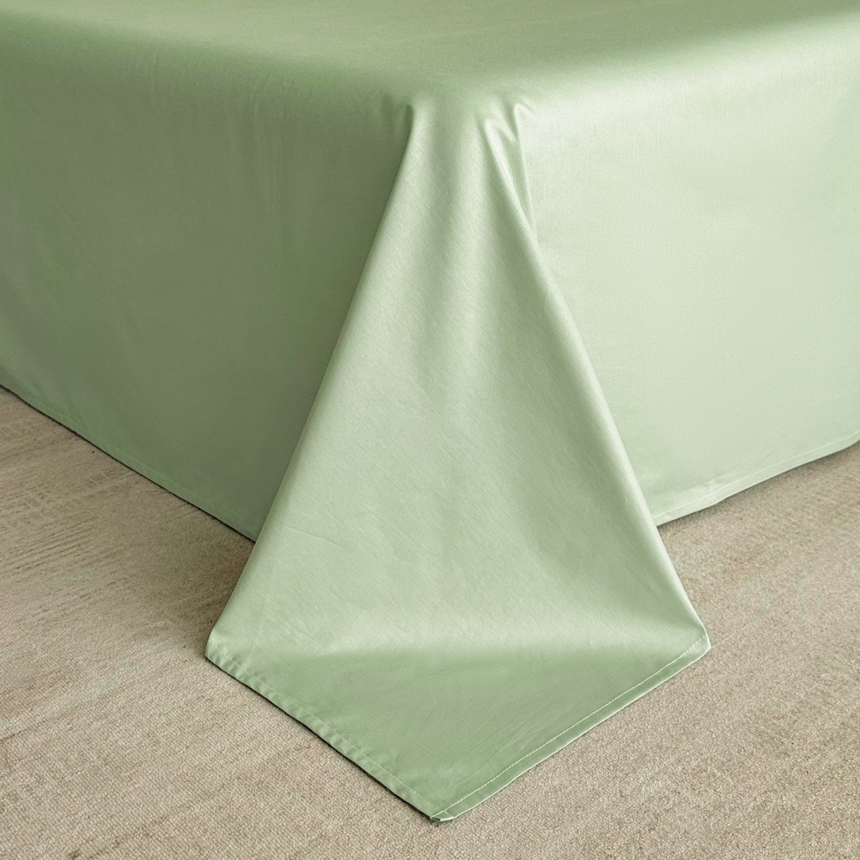 91家纺网 家纺一手货源 找家纺 羚羊语家纺 2026新款全棉毛球款四件套40支纯棉轻奢13372小清新喷气印花四件套被套床单床笠三件套 知春绿