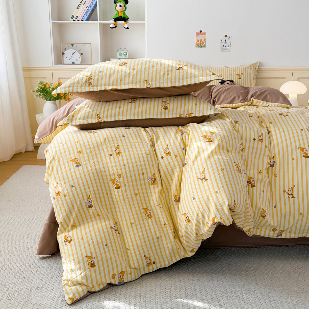 91家纺网 家纺一手货源 找家纺 梦纤绒 2026新款高克重古法水洗棉四件套 英伦戏影