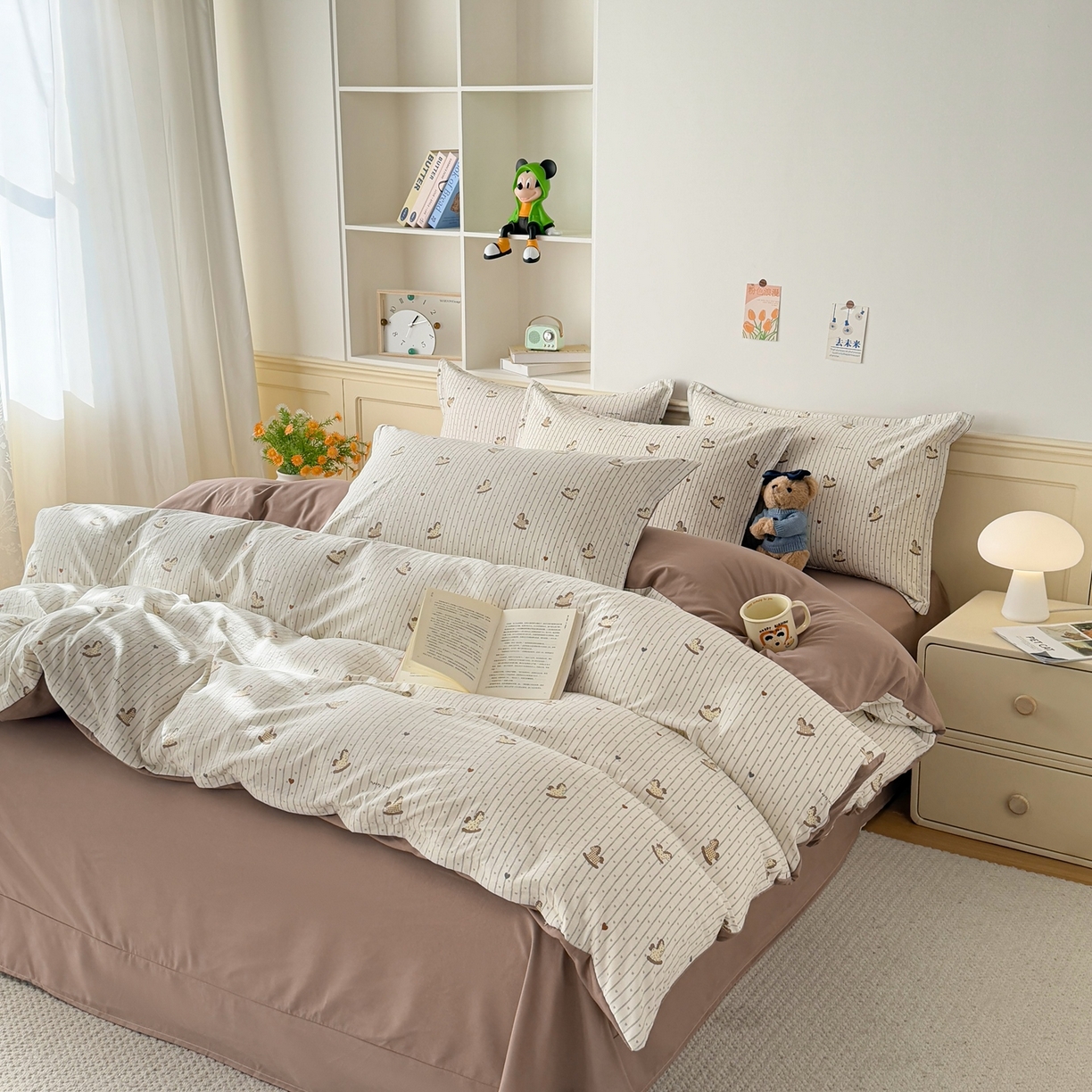 91家纺网 家纺一手货源 找家纺 梦纤绒 2026新款高克重古法水洗棉四件套 小马哒哒