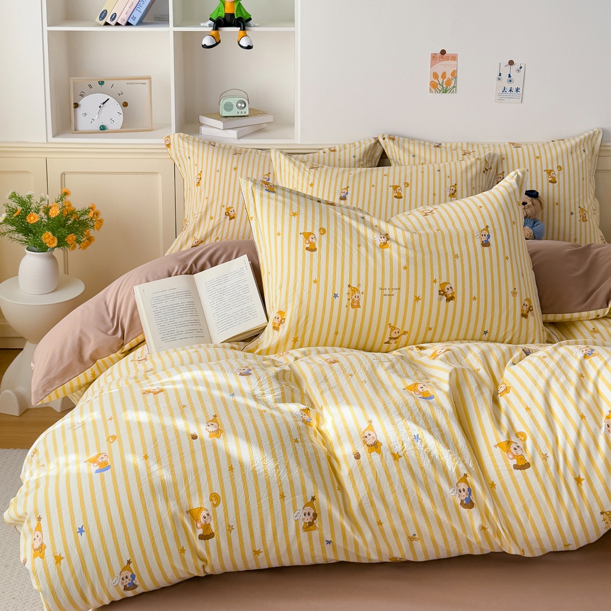 91家纺网 家纺一手货源 找家纺 梦纤绒 2026新款高克重古法水洗棉四件套 英伦戏影