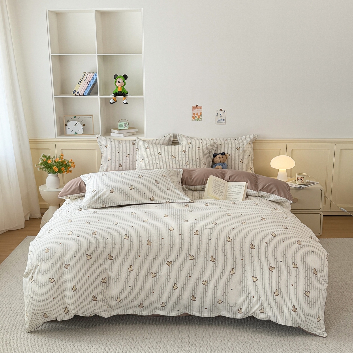 91家纺网 家纺一手货源 找家纺 梦纤绒 2026新款高克重古法水洗棉四件套 小马哒哒