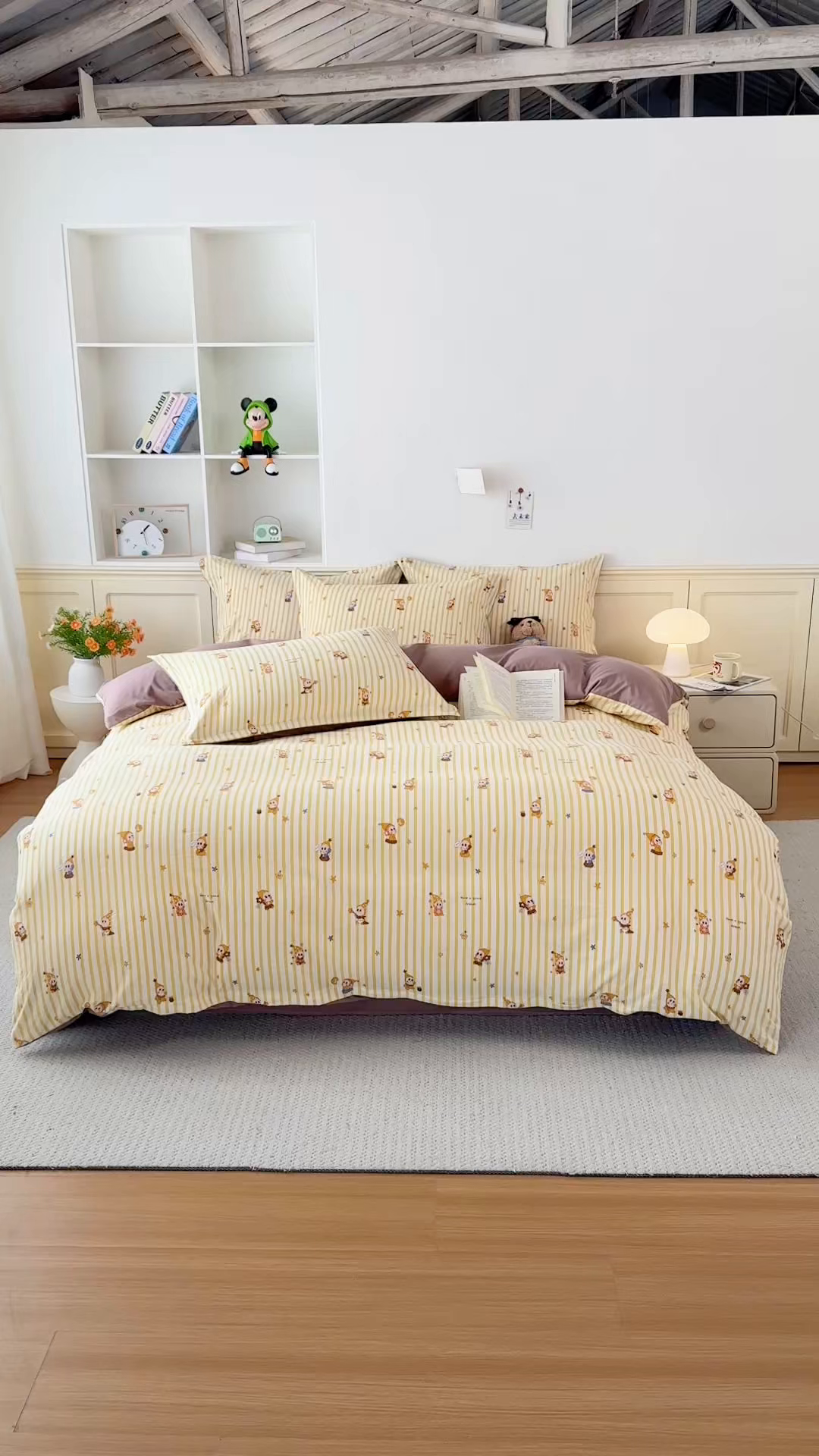 91家纺网 家纺一手货源 找家纺 梦纤绒 2026新款高克重古法水洗棉四件套 英伦戏影